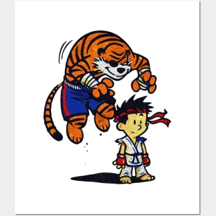 The tiger fighter style calvin and hobbes Posters and Art